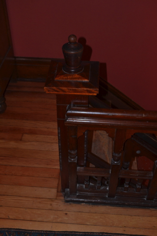 Worthington stair rail at original height. Worthington stair rail at original height.